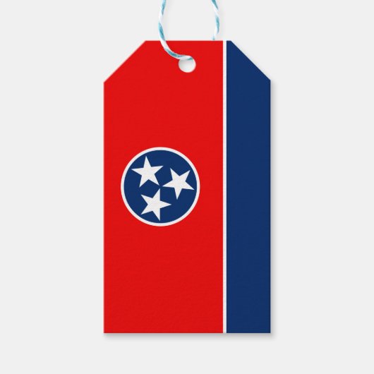 Dynamische Tennessee State Flag Graphic op a Cadeaulabel (Voorkant)