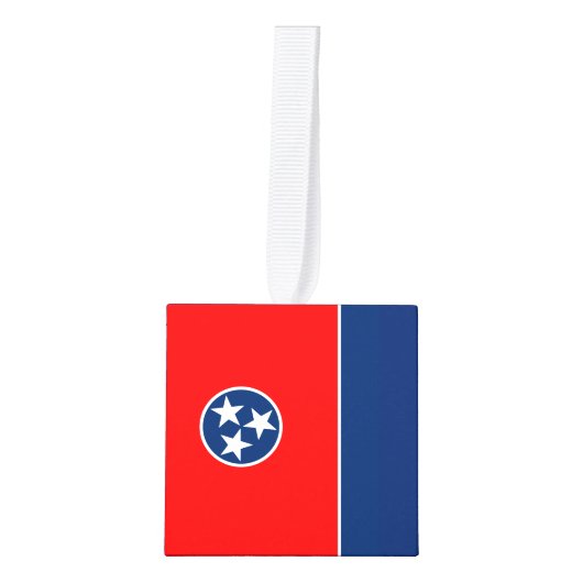 Dynamische Tennessee State Flag Graphic op a Kubus Ornament (Voorkant)