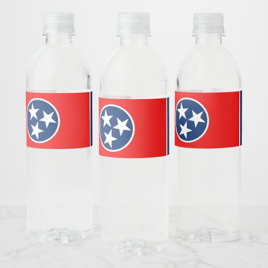 Dynamische Tennessee State Flag Graphic op a Waterfles Etiket (Flessen)