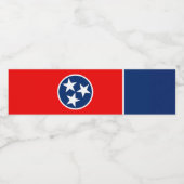 Dynamische Tennessee State Flag Graphic op a Waterfles Etiket (Enkel label)
