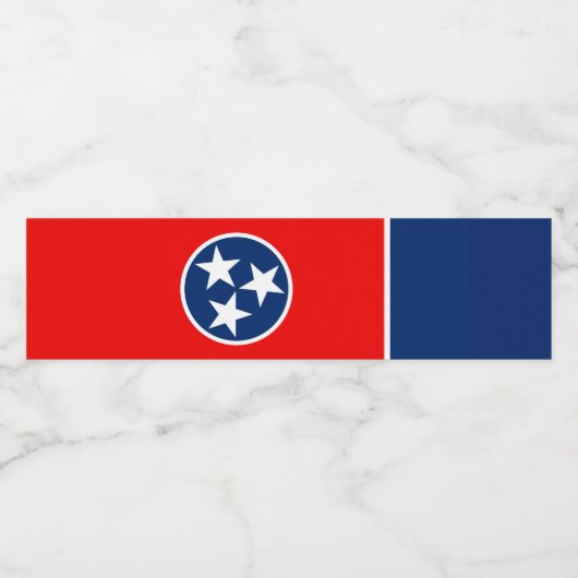 Dynamische Tennessee State Flag Graphic op a Waterfles Etiket (Enkel label)