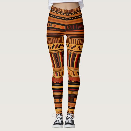 Dynamische tribale tinten leggings (Voorkant)