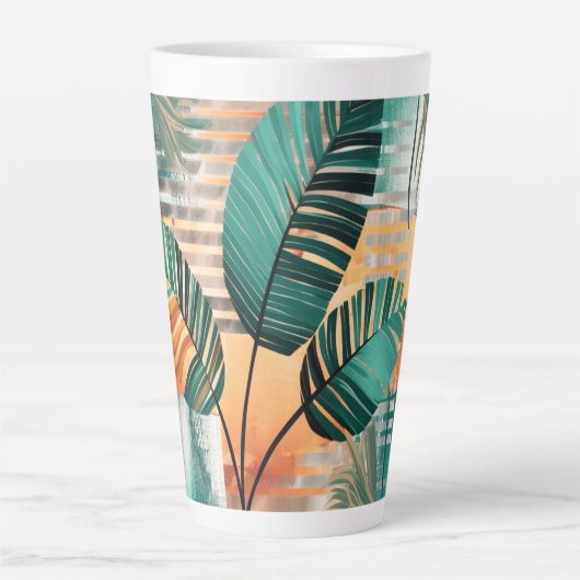 Dynamische Tropen-Woge Latte Mok (Voorkant)