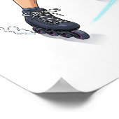 Dynamische Urban Rollerblader Art Design Poster (Hoek)