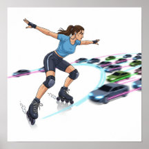 Dynamische Urban Rollerblader Art Design