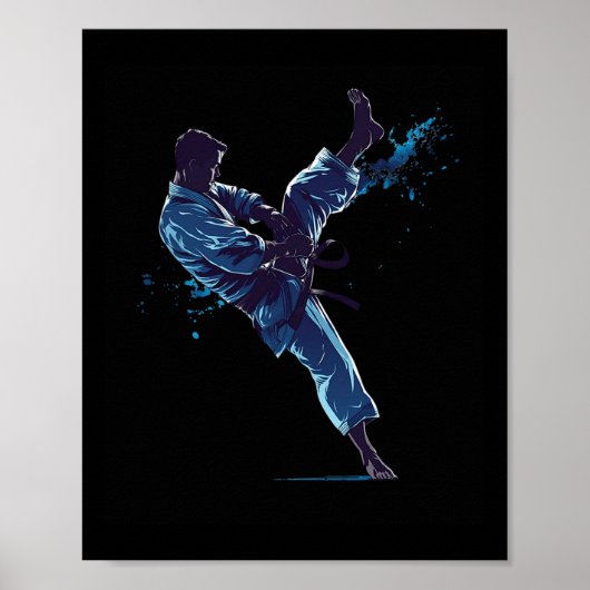 Dynamische Vechtkunstenaar Karate Trap Poster (Voorkant)