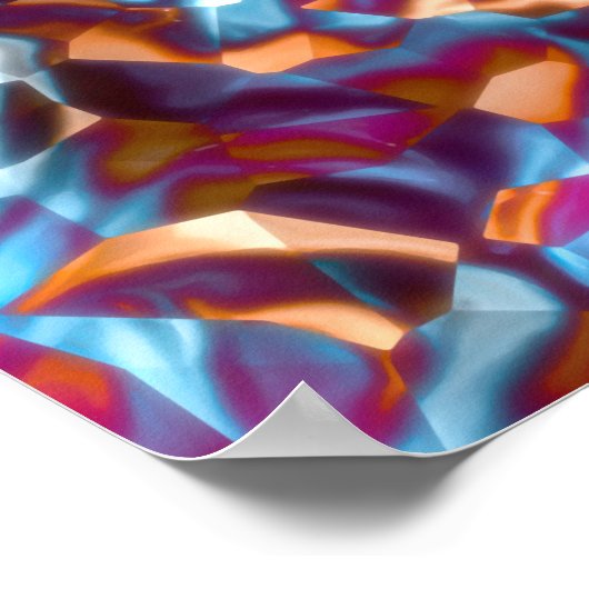 Dynamische veelkleurige Abstracte kosmische textuu Poster (Hoek)