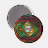 Dynamische verbindingen Abstracte Art Round Magnet (Voorkant / Achterkant)