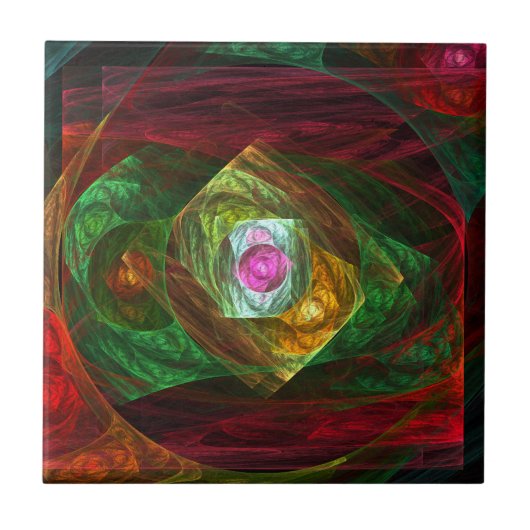 Dynamische verbindingen Abstracte Art-tegel Tegeltje (Voorkant)