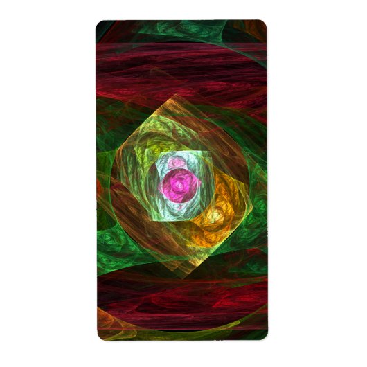 Dynamische verbindingen Abstracte Kunstfractal Etiket (Voorkant)