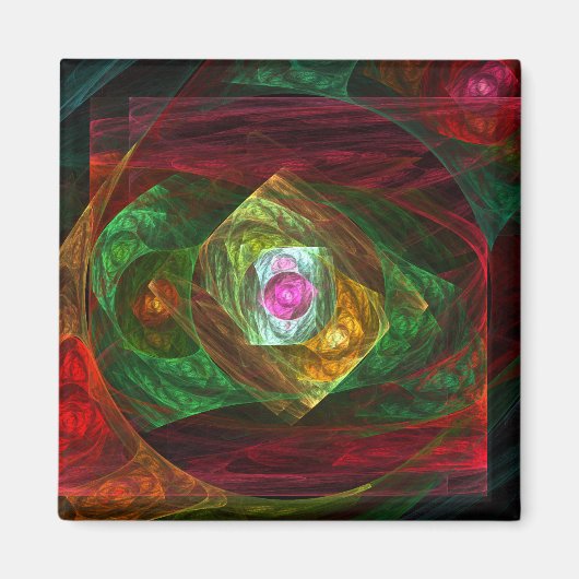 Dynamische verbindingen Abstracte kunstvierkant ma Magneet (Voorkant)