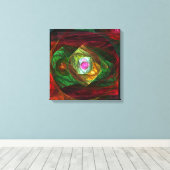 Dynamische verbindingen Abstracte Quad Canvas afdr Afdruk (Insitu (Houten vloer))