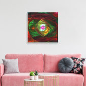 Dynamische verbindingen Abstracte Quad Canvas afdr Afdruk (Insitu (Woonkamer))