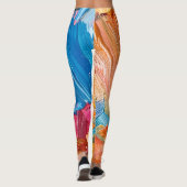 Dynamische verftextuur: moderne vloeiende kunst leggings (Achterkant)