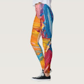 Dynamische verftextuur: moderne vloeiende kunst leggings (Links)