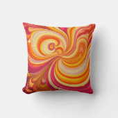 Dynamische "Vibrant Swirl" Abstracte kunst Kussen (Voorkant)