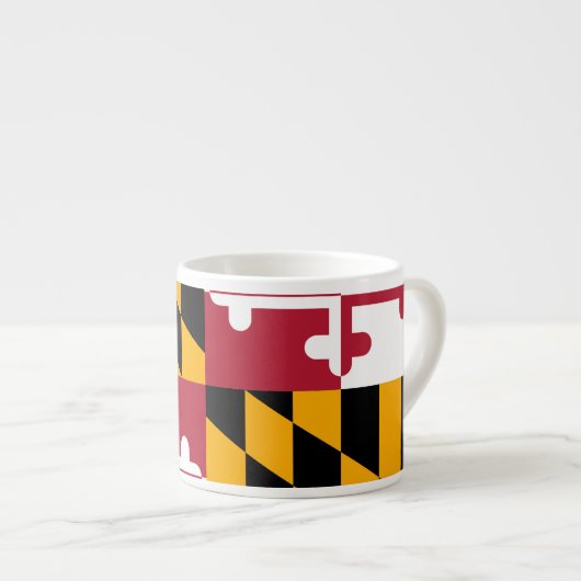 Dynamische vlag van de deelstaat Maryland Espresso Kop (Voorkant rechts)
