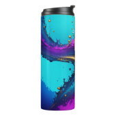 Dynamische Vloeibare Abstract, Naam & Monogram Thermosbeker (Gedraaid links)