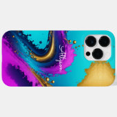 Dynamische Vloeibare Abstract, Witte Script Naam Case-Mate iPhone Case (Achterkant (horizontaal))