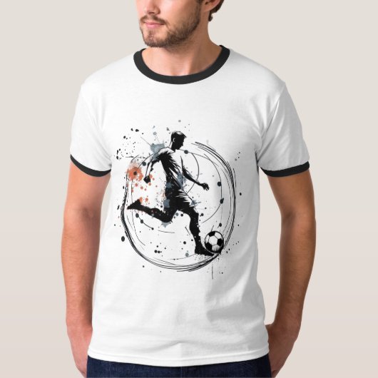 Dynamische Voetbal Kunst T-shirt (Voorkant)