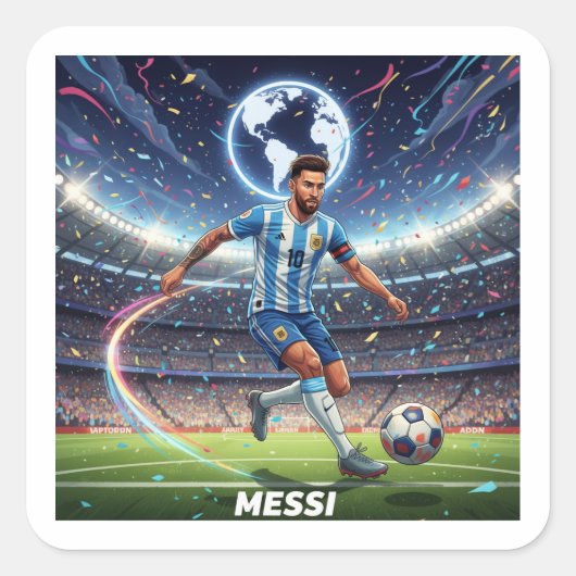 Dynamische Voetbal Legende Sticker (Voorkant)