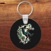 Dynamische Voetbal Silhouet _1 Sleutelhanger (Voorkant)