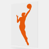 Dynamische Vrouw basketbalspeler Silhouette Design Acryl Bord (Hoek)