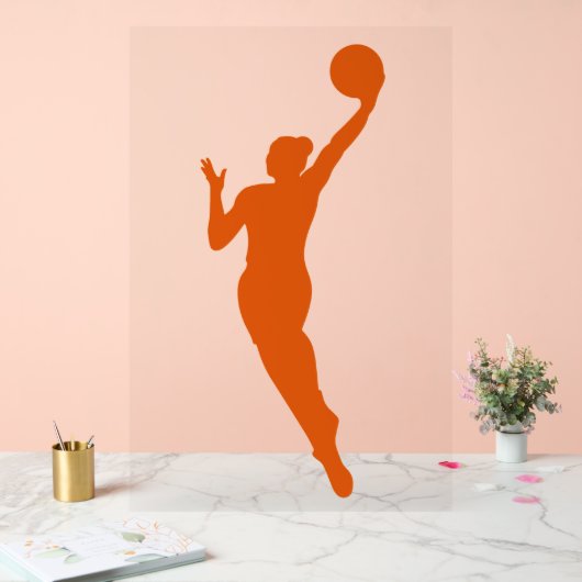 Dynamische Vrouw basketbalspeler Silhouette Design Acryl Bord (Huwelijk)
