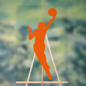 Dynamische Vrouw basketbalspeler Silhouette Design Acryl Bord (Neutraal)