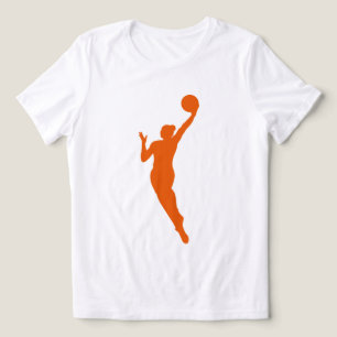 Dynamische Vrouw basketbalspeler Silhouette Design Tri-Blend Shirt