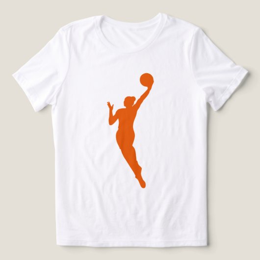 Dynamische Vrouw basketbalspeler Silhouette Design Tri-Blend Shirt (Design voorkant)