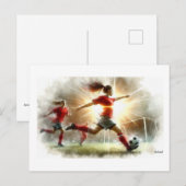 Dynamische vrouwenvoetbalwedstrijd, briefkaart (Voorkant / Achterkant)