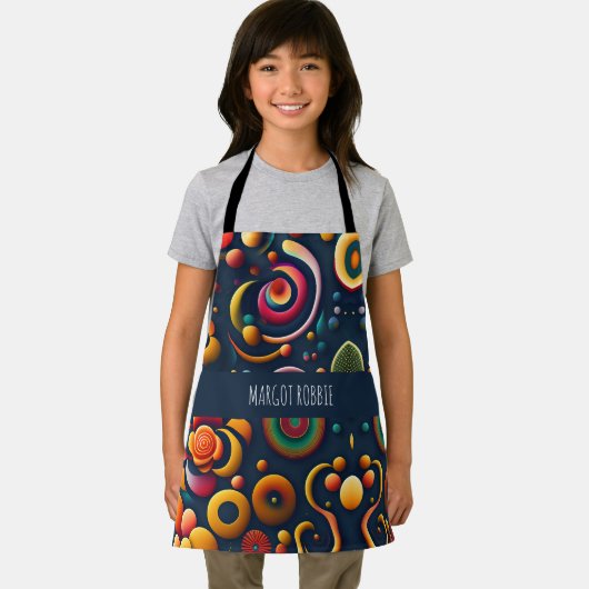 Dynamische wervelende cirkels Abstract regenboogpa Schort (Insitu)