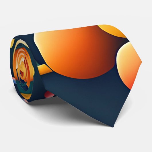 Dynamische wervelende cirkels Abstract regenboogpa Stropdas (Opgerold)