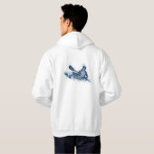 Dynamische whitewater-kajakker lijnkunst hoodie (Achterkant volledig)