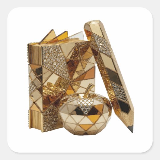 Dynamische zilveren abstracte decal ontwerp vierkante sticker (Voorkant)
