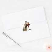 Dynamische zilveren abstracte sticker afbeelding (Envelop)