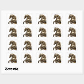 Dynamische zilveren abstracte vinylstijl vierkante sticker (Vel)