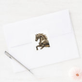 Dynamische zilveren abstracte vinylstijl vierkante sticker (Envelop)