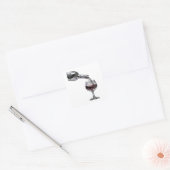 Dynamische Zilveren Cadeausticker Vierkante Sticker (Envelop)