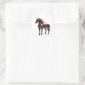 Dynamische zilveren KOPEREN PAARD Sticker afbeeldi (Tas)