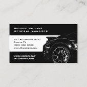 Dynamische zwart-witauto visitekaartje (Achterkant)