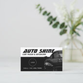 Dynamische zwart-witauto visitekaartje (Staand voorkant)