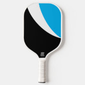Dynamische zwart witte hemel blauwe vegen krommen pickleball paddle (Achterkant)
