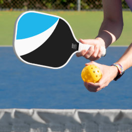 Dynamische zwart witte hemel blauwe vegen krommen pickleball paddle