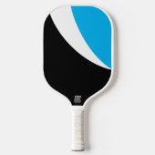 Dynamische zwart witte hemel blauwe vegen krommen pickleball paddle (Voorkant)