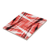 Dynamische zwarte en rode strepen tegeltje (Zijkant)