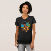 Dynamische Zwarte Tweeling Diva met Dubbele Energi T-shirt (Voorkant volledig)