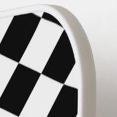 Dynamische Zwarte & Witte Diagonale Schaakbord Naa Pickleball Paddle (Links Detail)