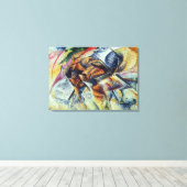 Dynamisme van een cyclist (Dinamismo di un ciclist Canvas Afdruk (Insitu (Houten vloer))